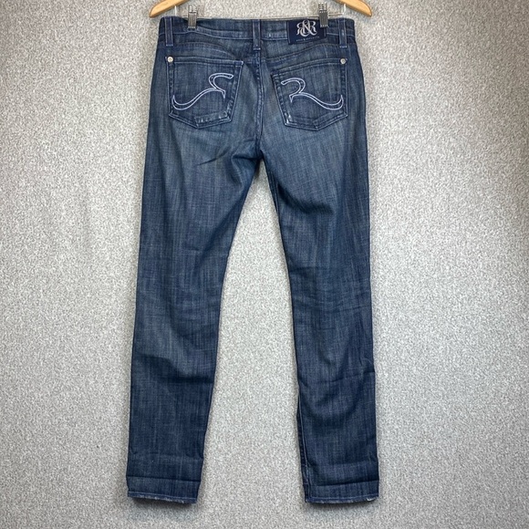 Rock & Republic jeans distressed tapered leg relaxed fit size 28 low rise - Picture 5 of 12